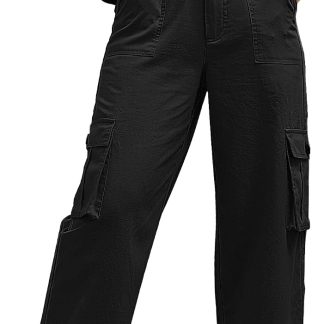 Women High Waisted Cargo Pants Wide Leg Casual Pants 6 image 1